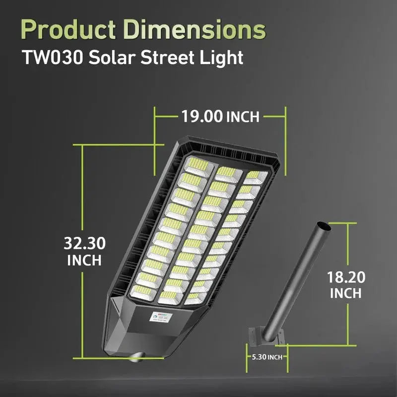 9000W Solar Street Light, 180000 Lumens Dusk to Dawn Street Lights Solar Powered Motion Sensor by Outdoor Solar Outlet