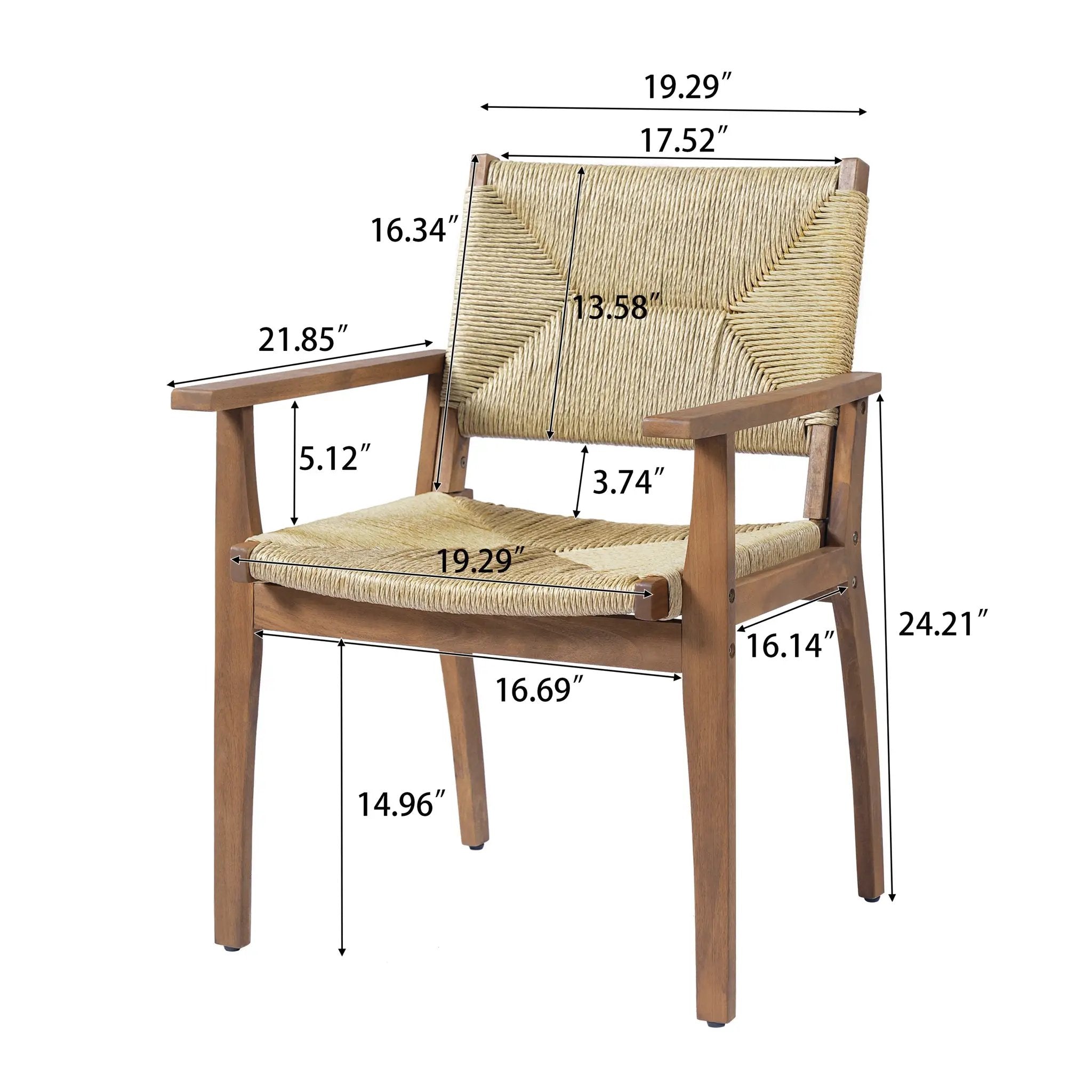 Durable Outdoor Dining Chair with Acacia Wood Frame and Wicker Seat by HouseOfZazla