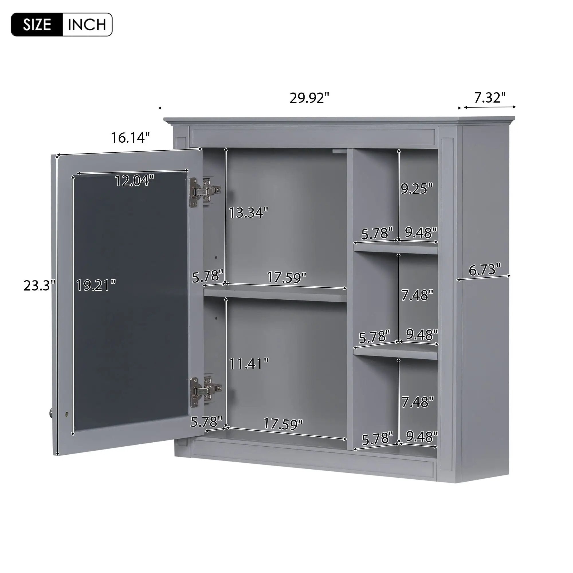 Bathroom Vanity With Medicine Cabinet, Royal Mirror Cabinet, Modern Bathroom Storage Cabinet With 2 Soft Closing Doors And 4 Drawers by HouseOfZazla