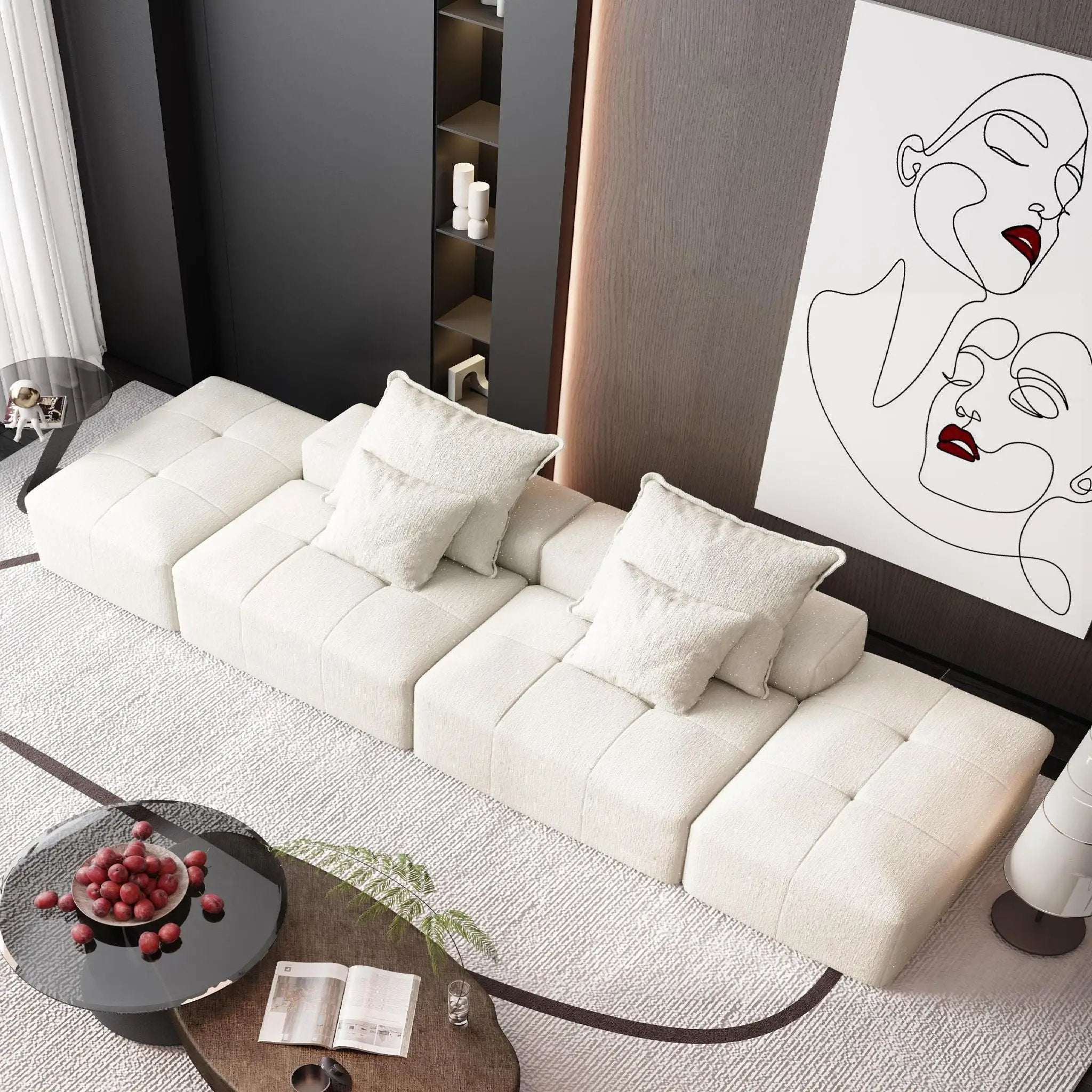 Modern Oversized DIY Combination Modular Sectional Sofa With Pillows by HouseOfZazla