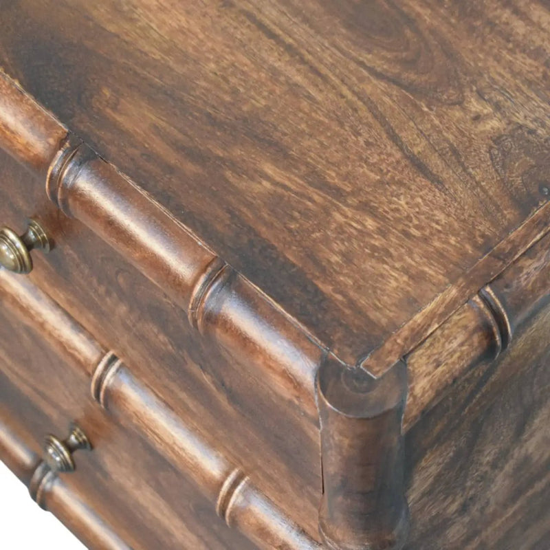 Solid Wood Bamboo Frame Nightstand in Roasted Almond by HouseOfZazla