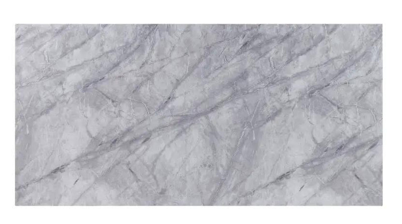 Satinka - Dining Table - Light Gray Printed Faux Marble Top & Mirrored Silver by Unique Piece Furniture