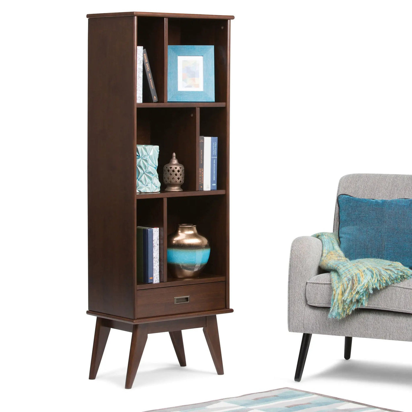 Draper - Mid Century Wide Bookcase And Storage Unit by HouseOfZazla