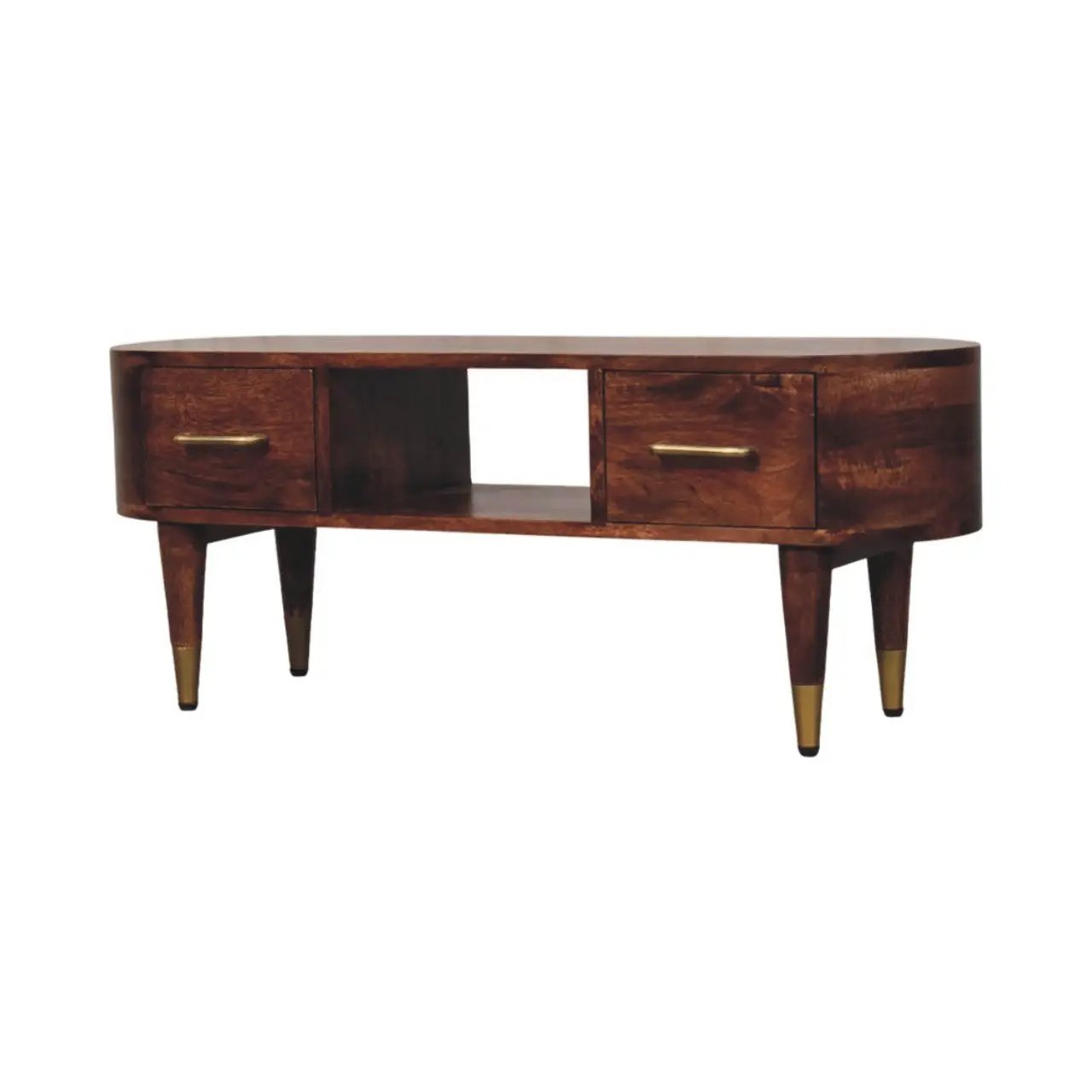 Solid Wood Two-Drawer Open-Slot Media Unit by HouseOfZazla