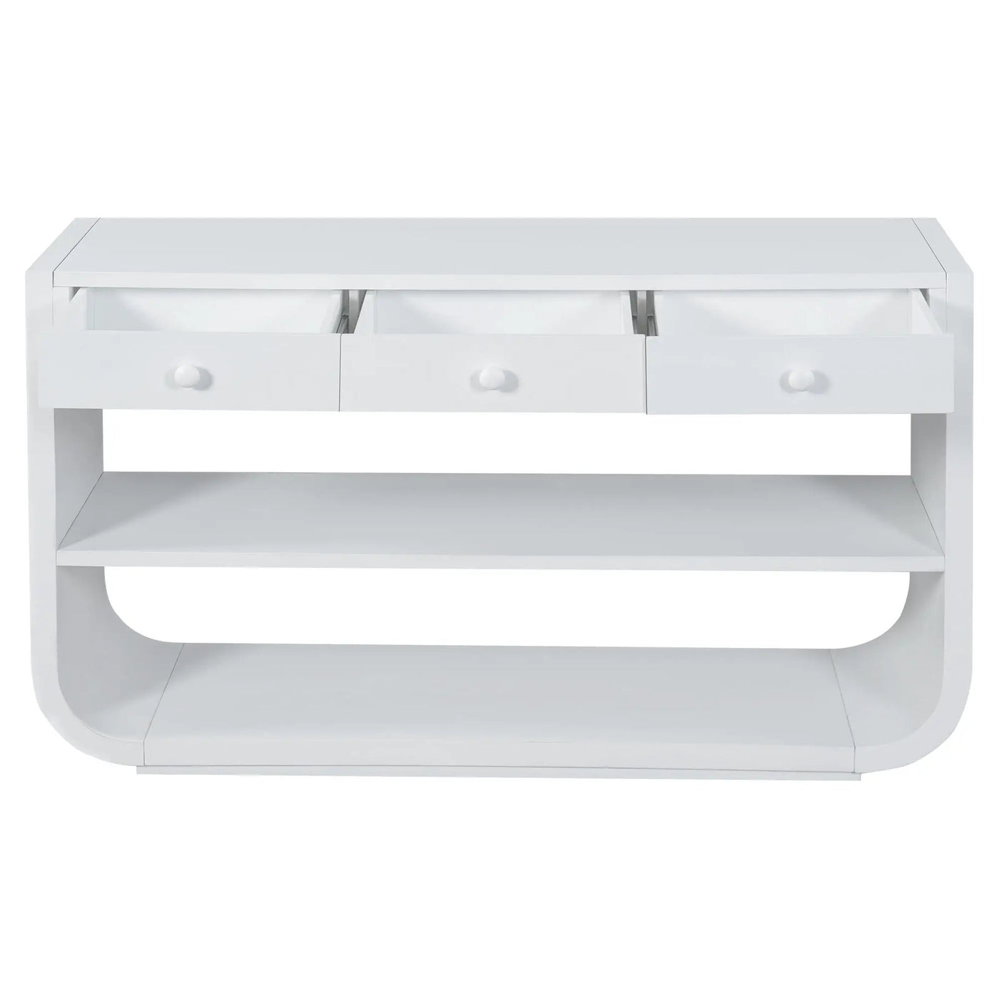 Console Table With 3 Soft Close Drawers & 2 Open Shelves by HouseOfZazla