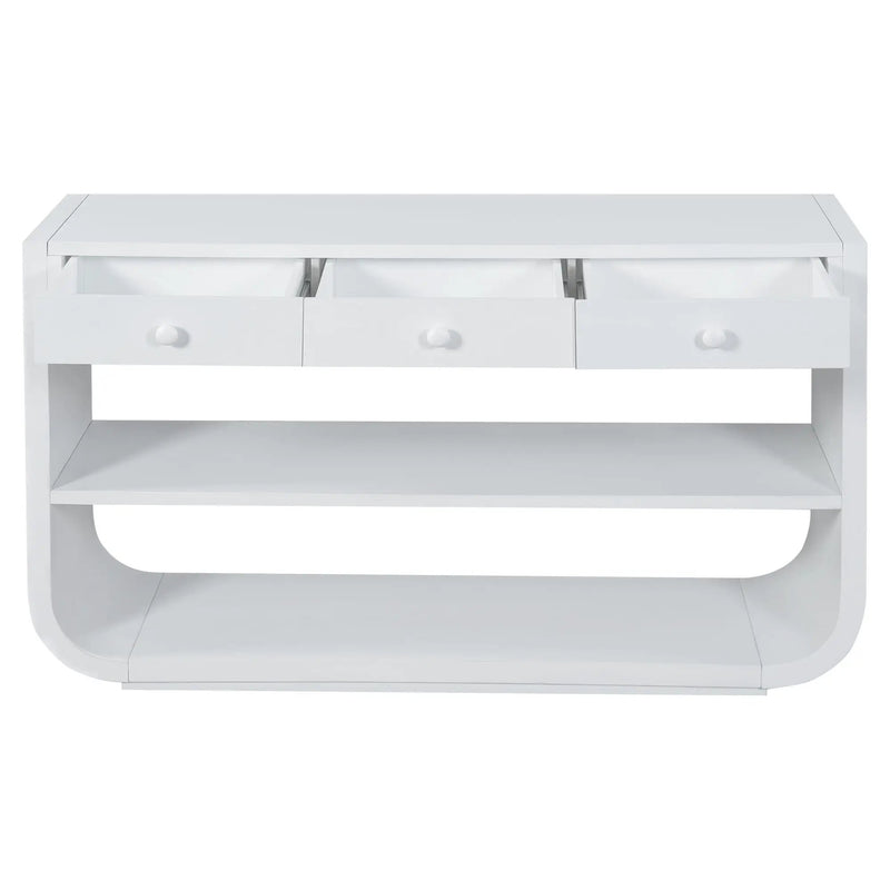 Console Table With 3 Soft Close Drawers & 2 Open Shelves by HouseOfZazla