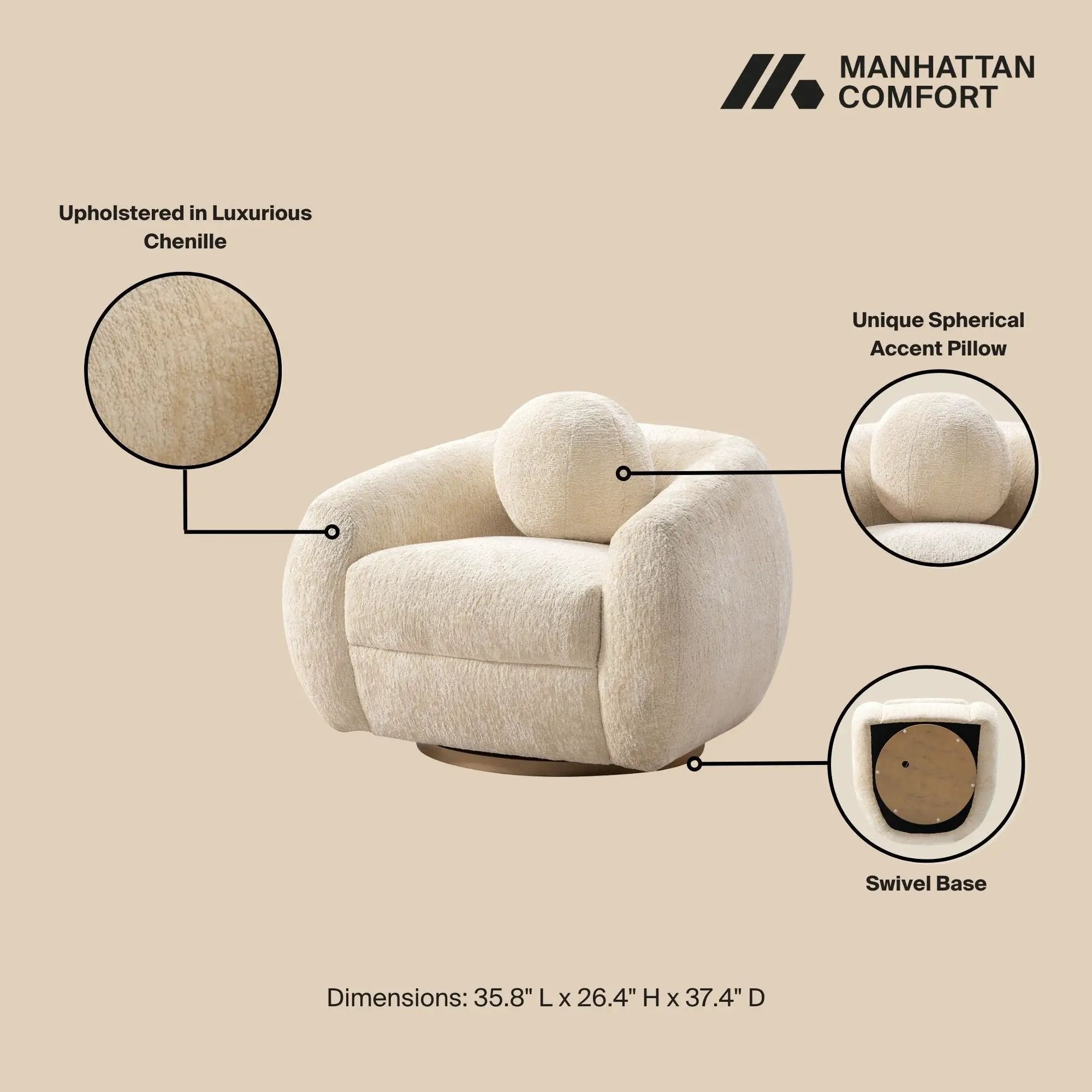 Tribeca - Swivel Lounge Chair by HouseOfZazla