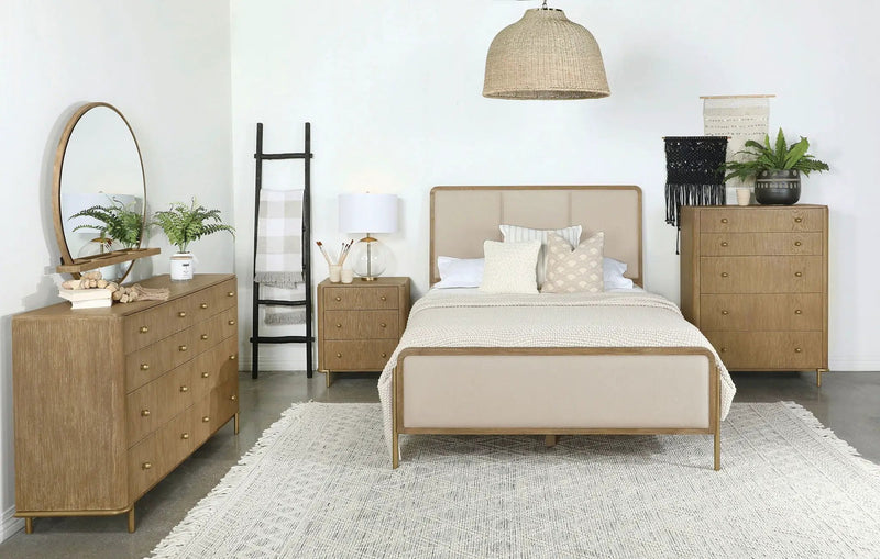 Arini 56-inch Eastern King Panel Bed Cream and Sand Wash by Unique Piece Furniture