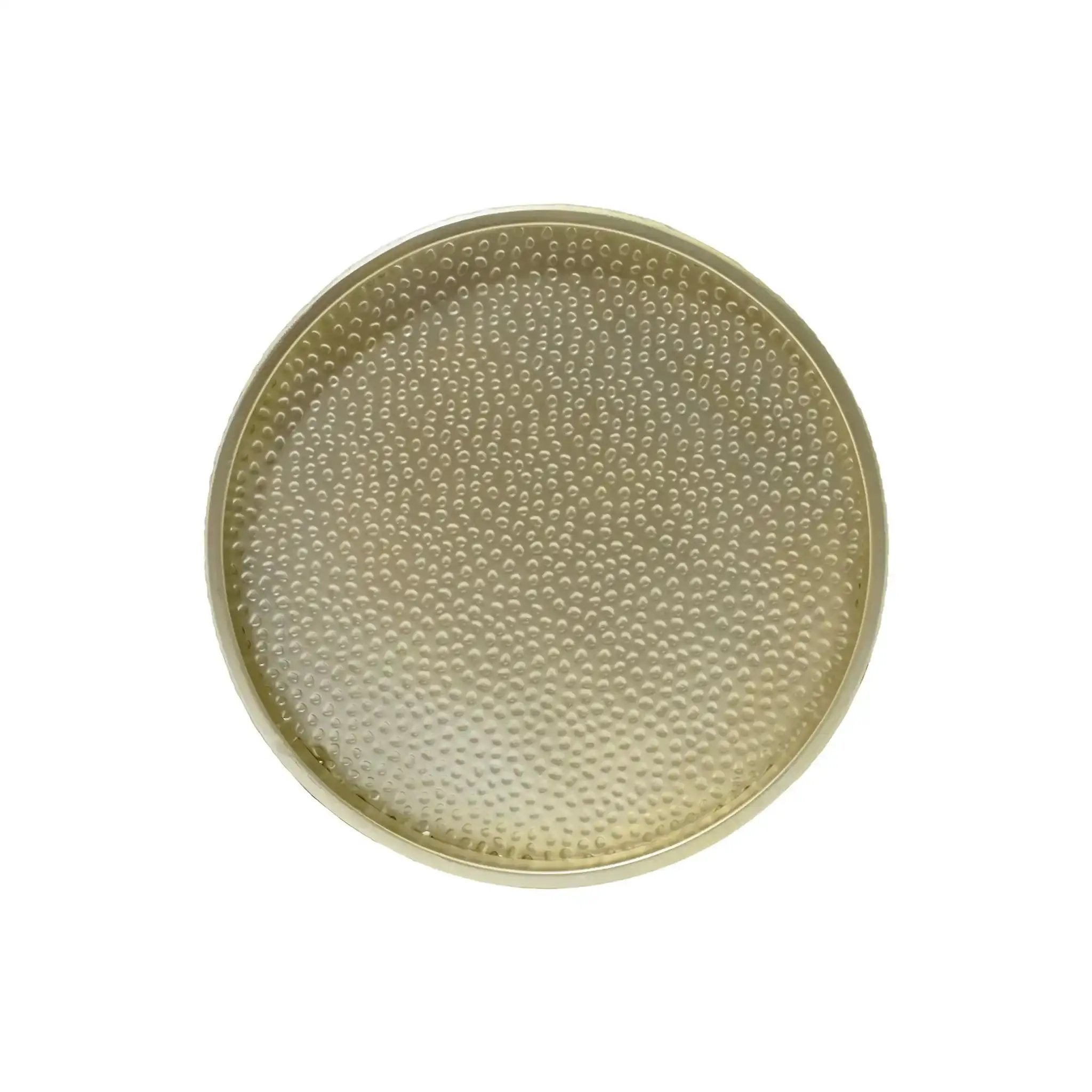 Modern Round Accent Table With Hammered Surface by HouseOfZazla