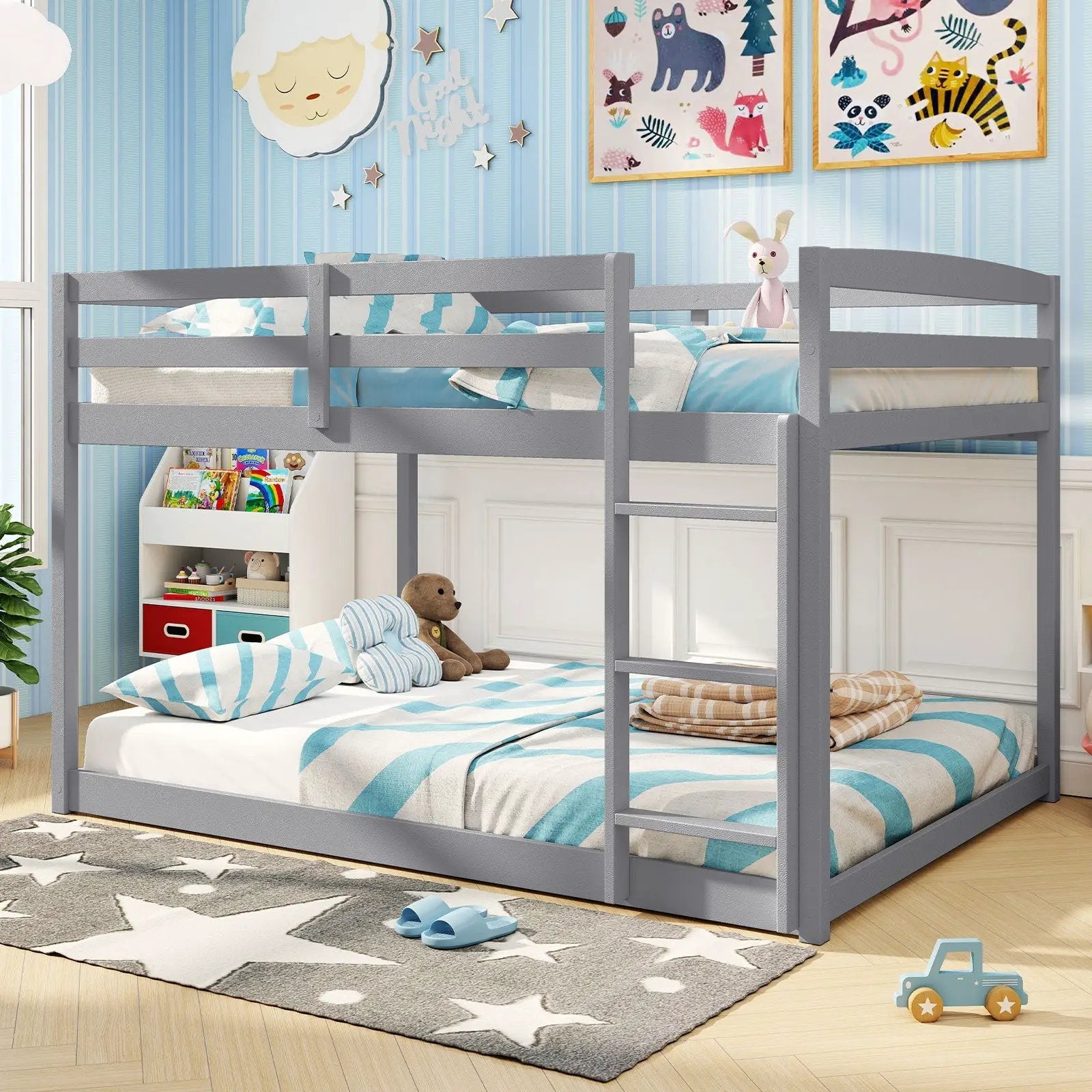 Full Over Full Bunk Bed Low-to-ground Bunk Bed by DirectDeals