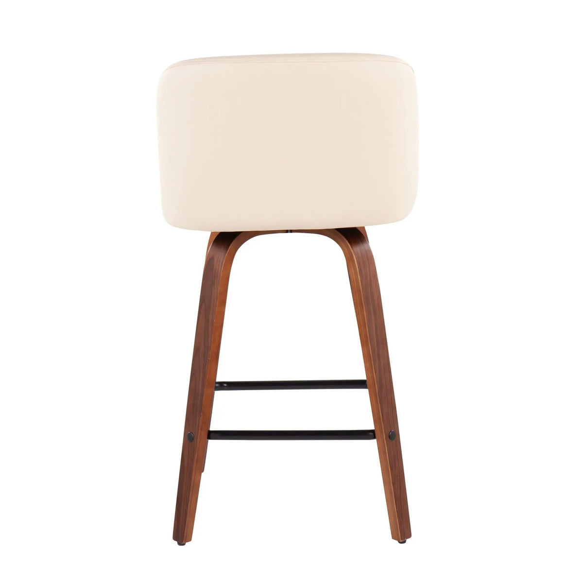 Toriano - Mid Century Modern Fixed Height Counter Stool & Square Footrest (Set of 2) by HouseOfZazla