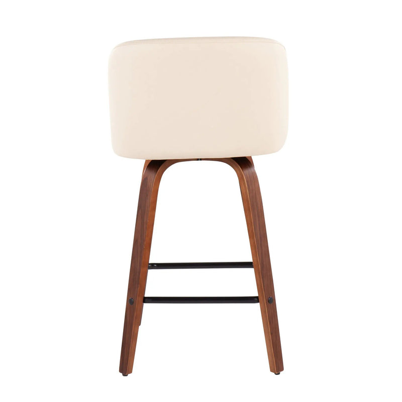 Toriano - Mid Century Modern Fixed Height Counter Stool & Square Footrest (Set of 2) by Unique Piece Furniture