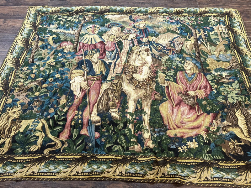 Vintage European Tapestry 5.5 x 8, The Royal Hunt by Jewel Rugs