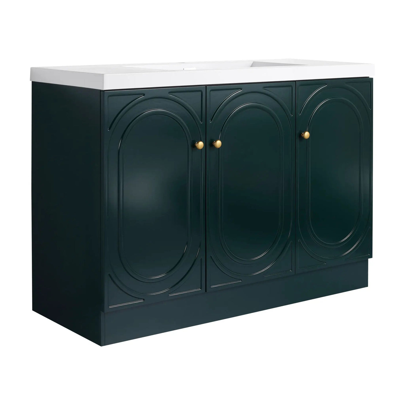 Contemporary Freestanding Bathroom Vanity With Resin Sink & Soft-Close Cabinet Doors by HouseOfZazla
