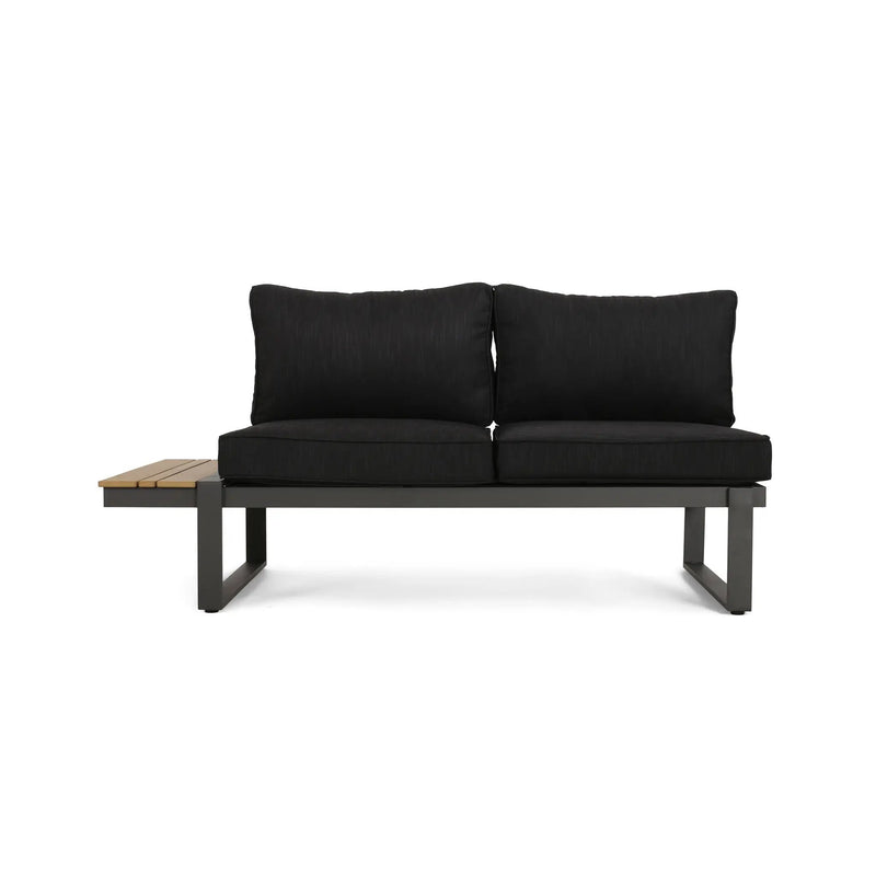 Sterling V-Shaped Outdoor Aluminum 5 Seater Sofa Set with Cushions by HouseOfZazla