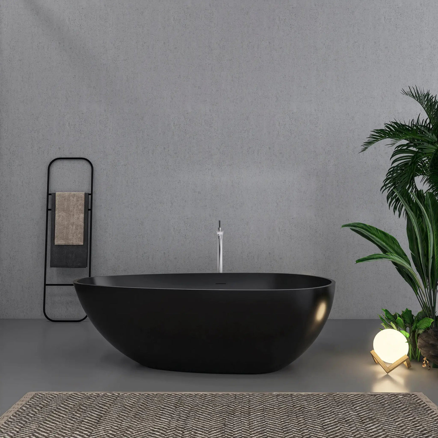 67 Inch Freestanding Solid Surface Soaking Bathtub by HouseOfZazla
