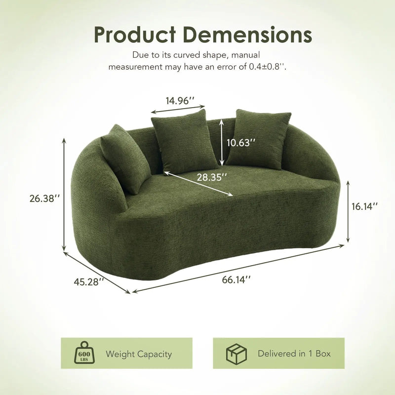 Loveseat Sofa, Compact Design For Small Spaces by HouseOfZazla