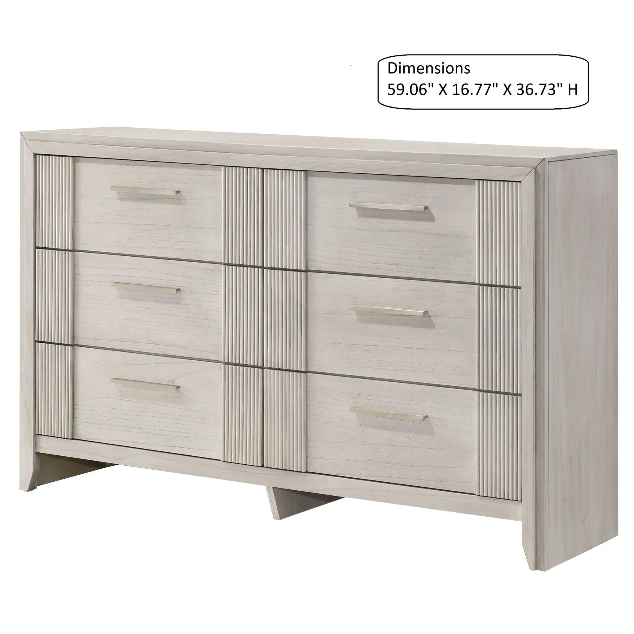 6 Drawer Storage Dresser Furniture - Antique White by Unique Piece Furniture