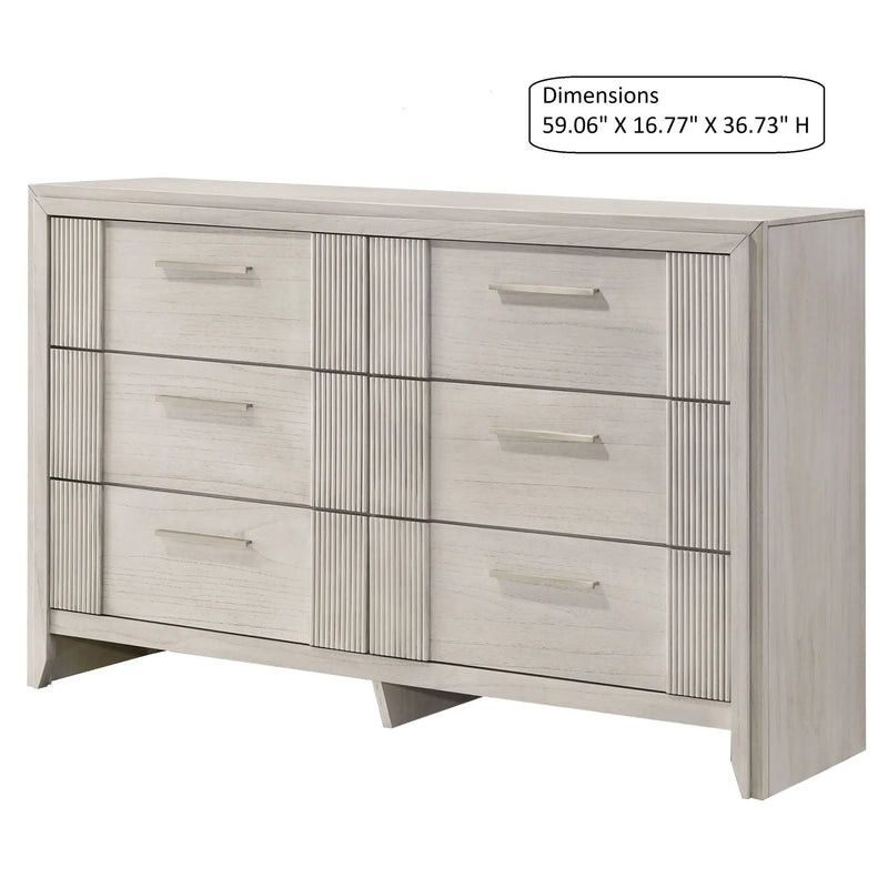 6 Drawer Storage Dresser Furniture - Antique White by Unique Piece Furniture