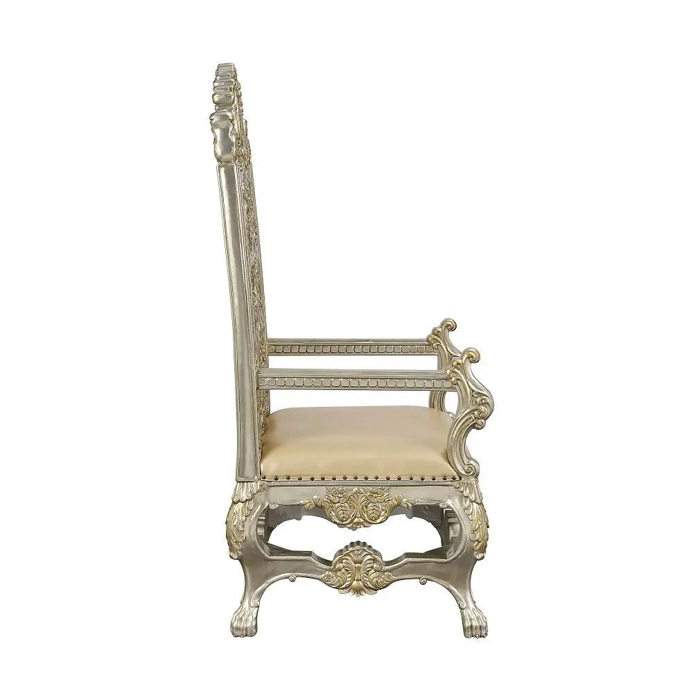 Danae - Arm Chair (Set of 2) - Synthetic Leather , Champagne & Gold by Unique Piece Furniture