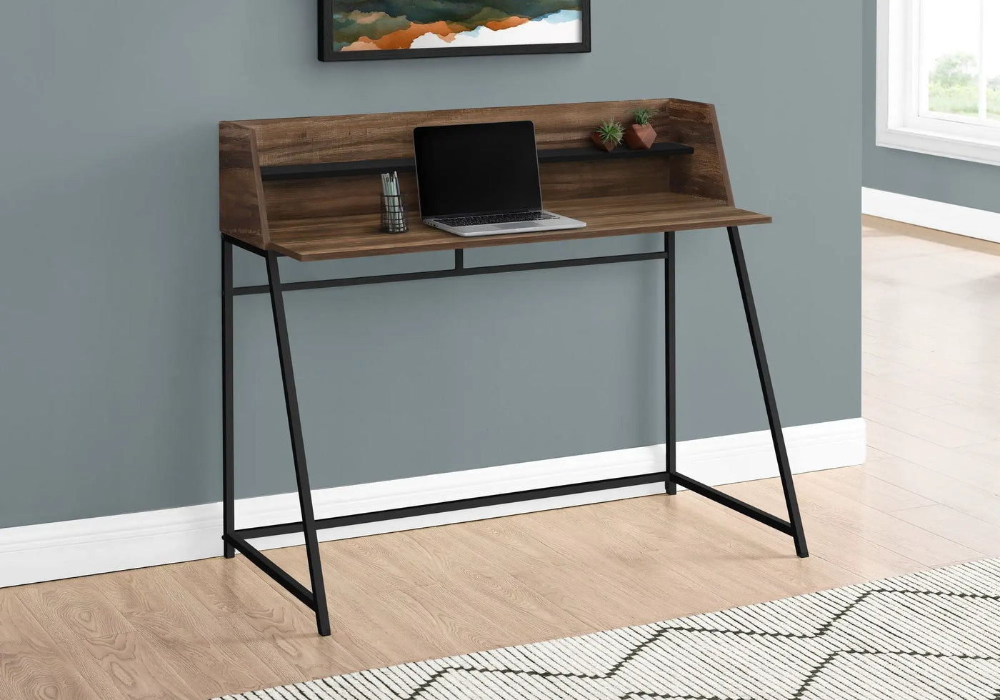 Computer Desk for Home Office with Marble Look and Storage Shelves by HouseOfZazla