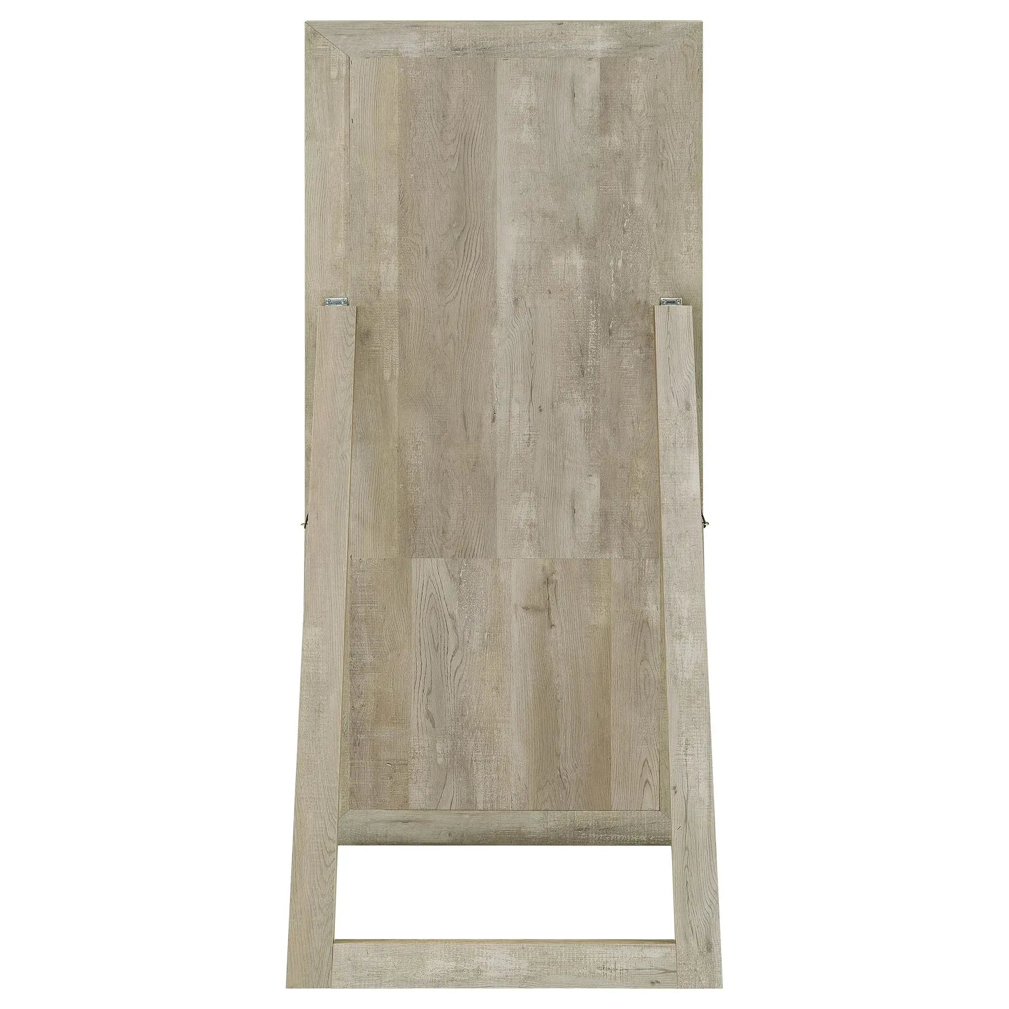 Cadence Tempered Glass Full Length Mirror Grey Washed Oak by Unique Piece Furniture