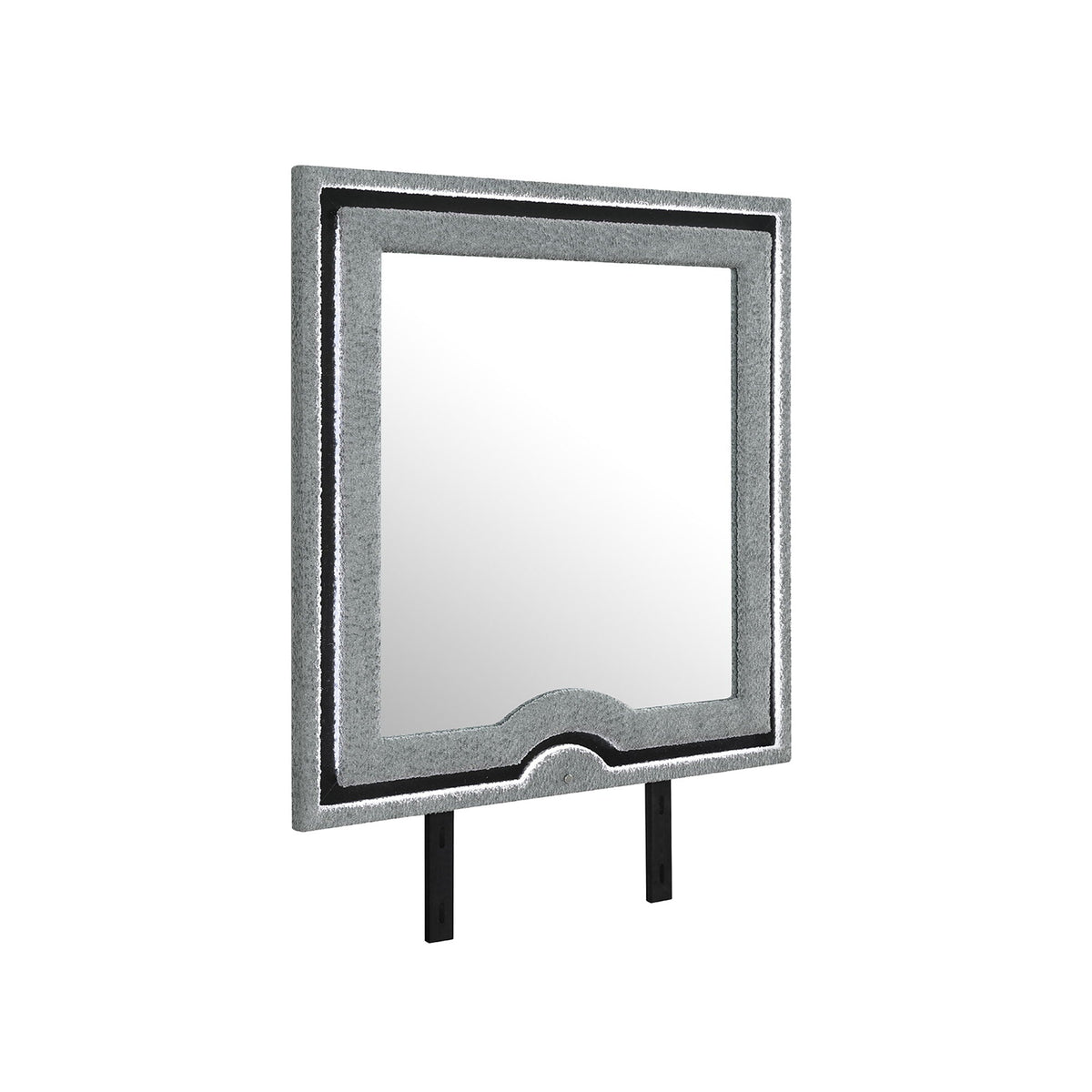Upholstered Frame Mirror with LED Lighting - Dark Gray, photo 4 of 6
