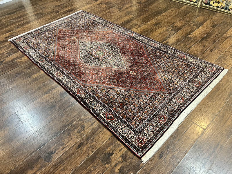 Persian Bidjar Rug 5x10, Wool Hand Knotted Vintage Carpet, Highly Detailed, Mahi Herati Pattern, 5 x 10 Oriental Rug by Jewel Rugs