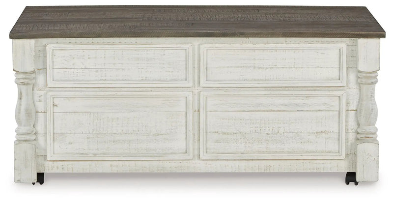 Havalance - Lift Top Cocktail Table with Storage Drawers - White / Gray by Unique Piece Furniture