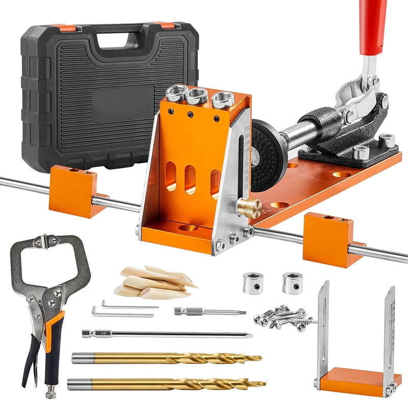 Pocket Hole Jig Kit, 34 Pcs with Adjustable Depth and C-Clamp by HouseOfZazla