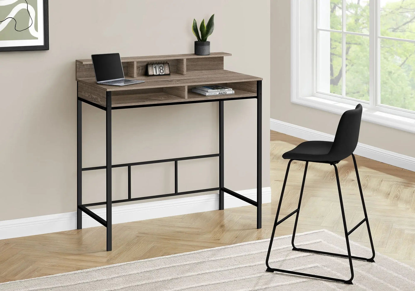 Computer Desk For Home Office, Standing, Storage Shelves, Laptop, Contemporary & Modern by Unique Piece Furniture
