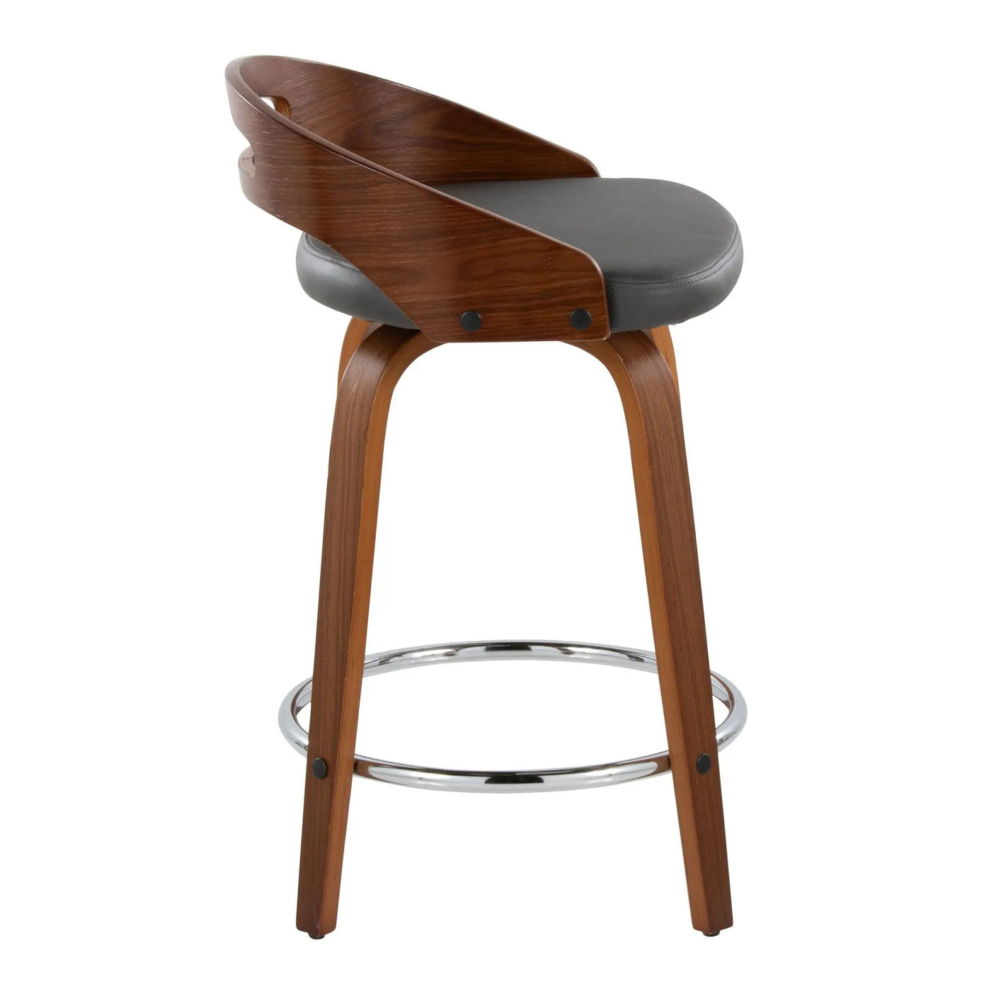 Cassis - Mid Century Modern Fixed Height Counter Stool With Swivel With Round Footrest (Set of 2) by HouseOfZazla