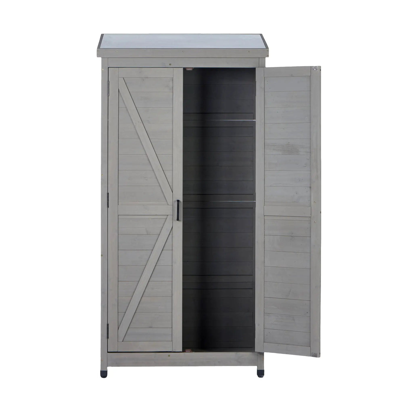 Outdoor Storage Shed With Vertical Tool Cabinet For Backyard by HouseOfZazla
