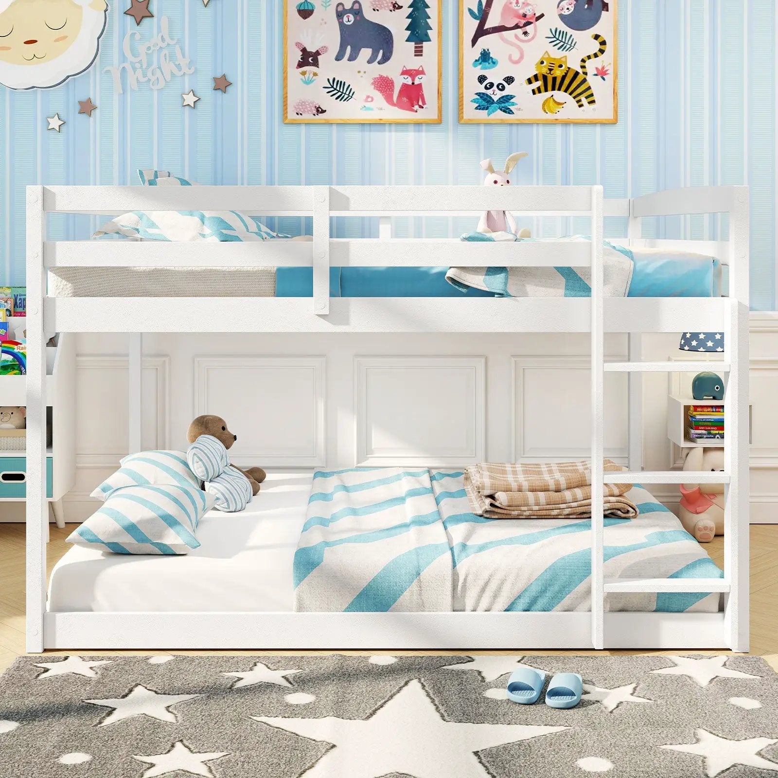 Full Over Full Bunk Bed Low-to-ground Bunk Bed by DirectDeals