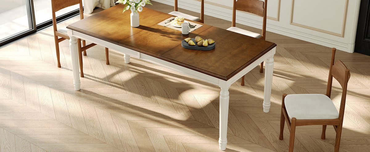Traditional Rectangular Dining Table with Solid Wood Base - Natural Finish, photo 4 of 10