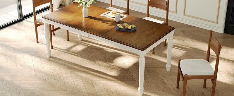 Traditional Rectangular Dining Table with Solid Wood Base - Natural Finish, photo 4 of 10