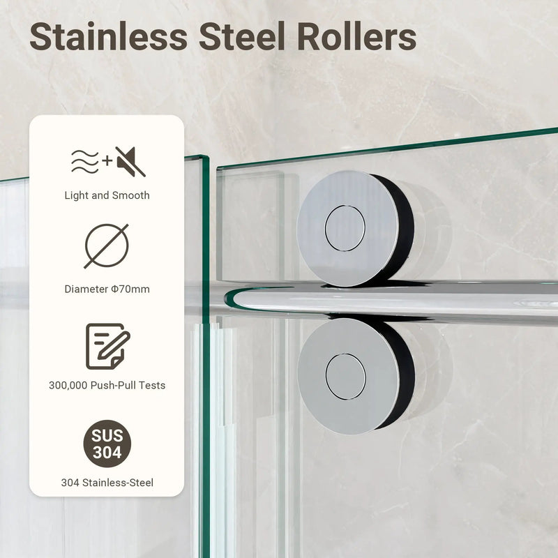56-60"W x 72"H Frameless Single Sliding Shower Door by HouseOfZazla