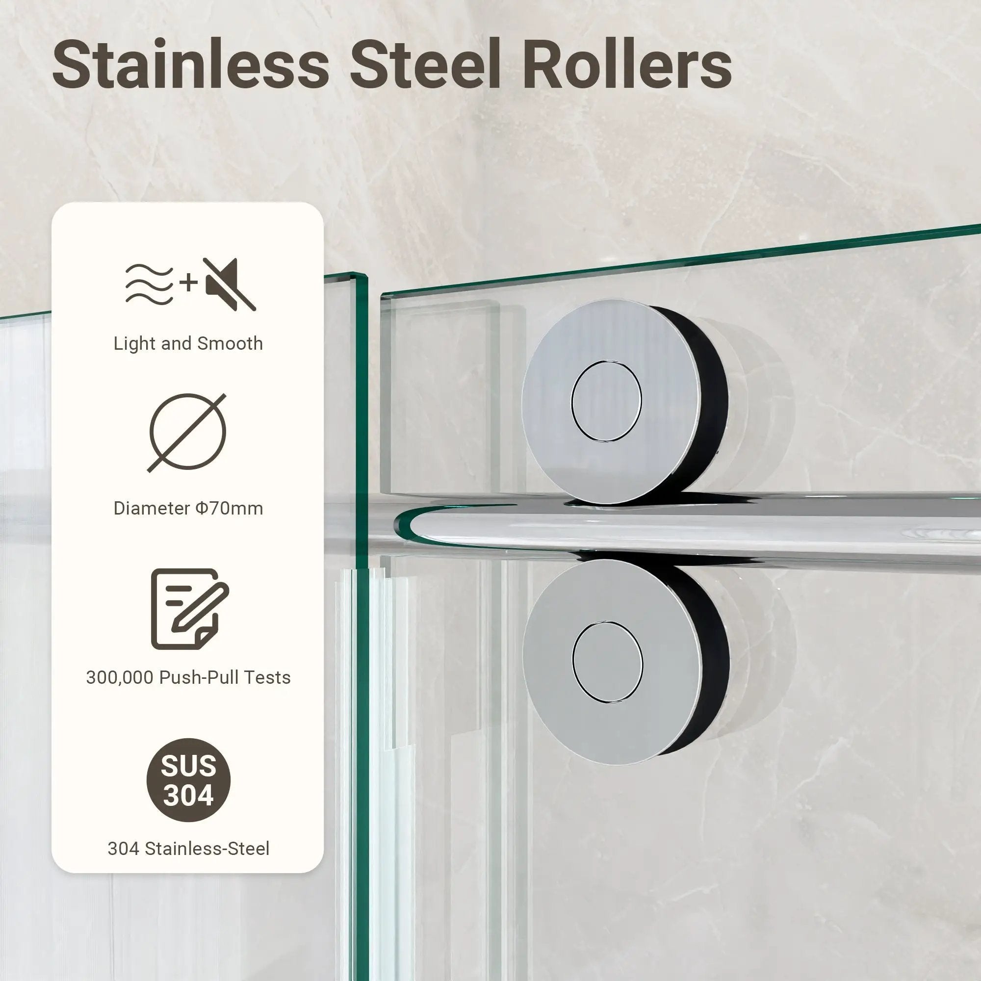 44"-48"W x 76"H Frameless Single Sliding Shower Door by HouseOfZazla