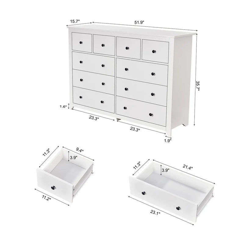 10 Drawer Dresser For Bedroom Ample Storage by HouseOfZazla