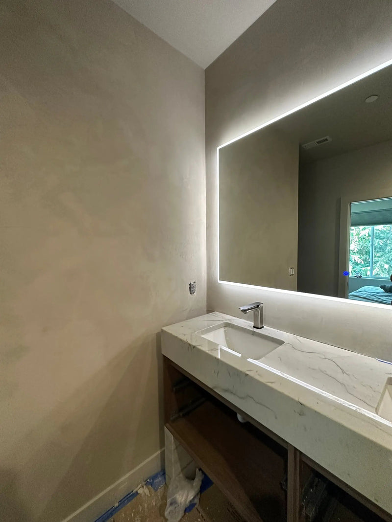 Zeek 60"x36" Backlit LED Rectangular Bathroom Wall Mirror For Double Vanity MA6036 by ZEEK
