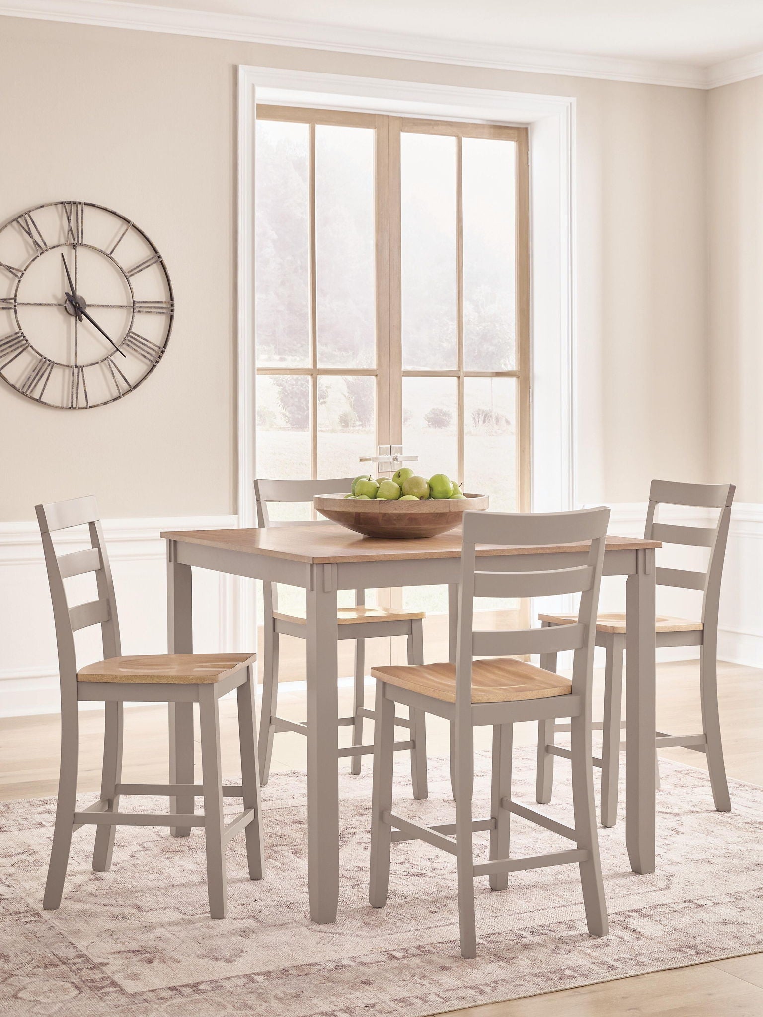 Harperfeld - Dining Room Counter Table Set (Set of 5) - Natural / Gray by Unique Piece Furniture