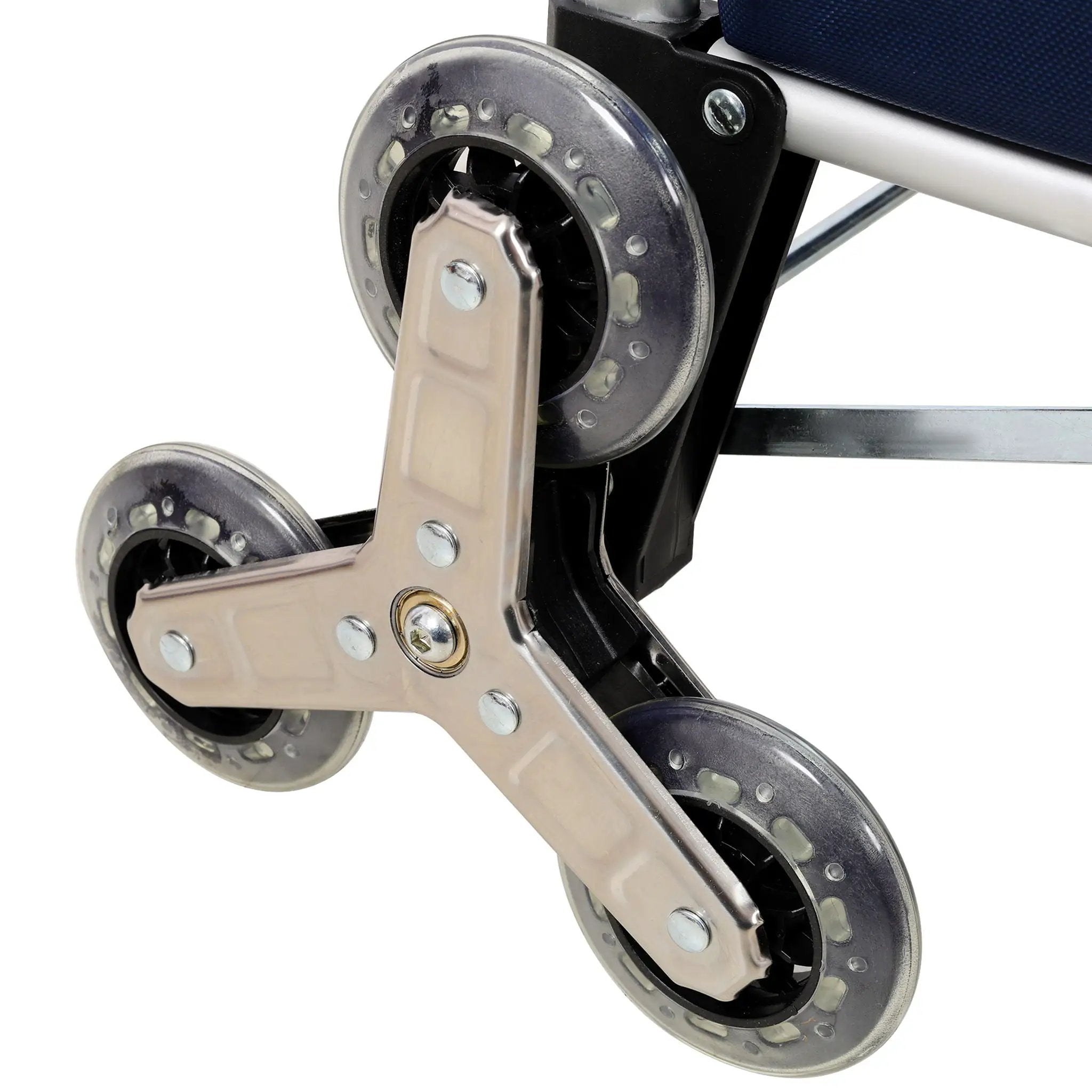 Foldable Shopping Stair Trolley With Triangular Wheels And Removable Waterproof Bag - Black by HouseOfZazla