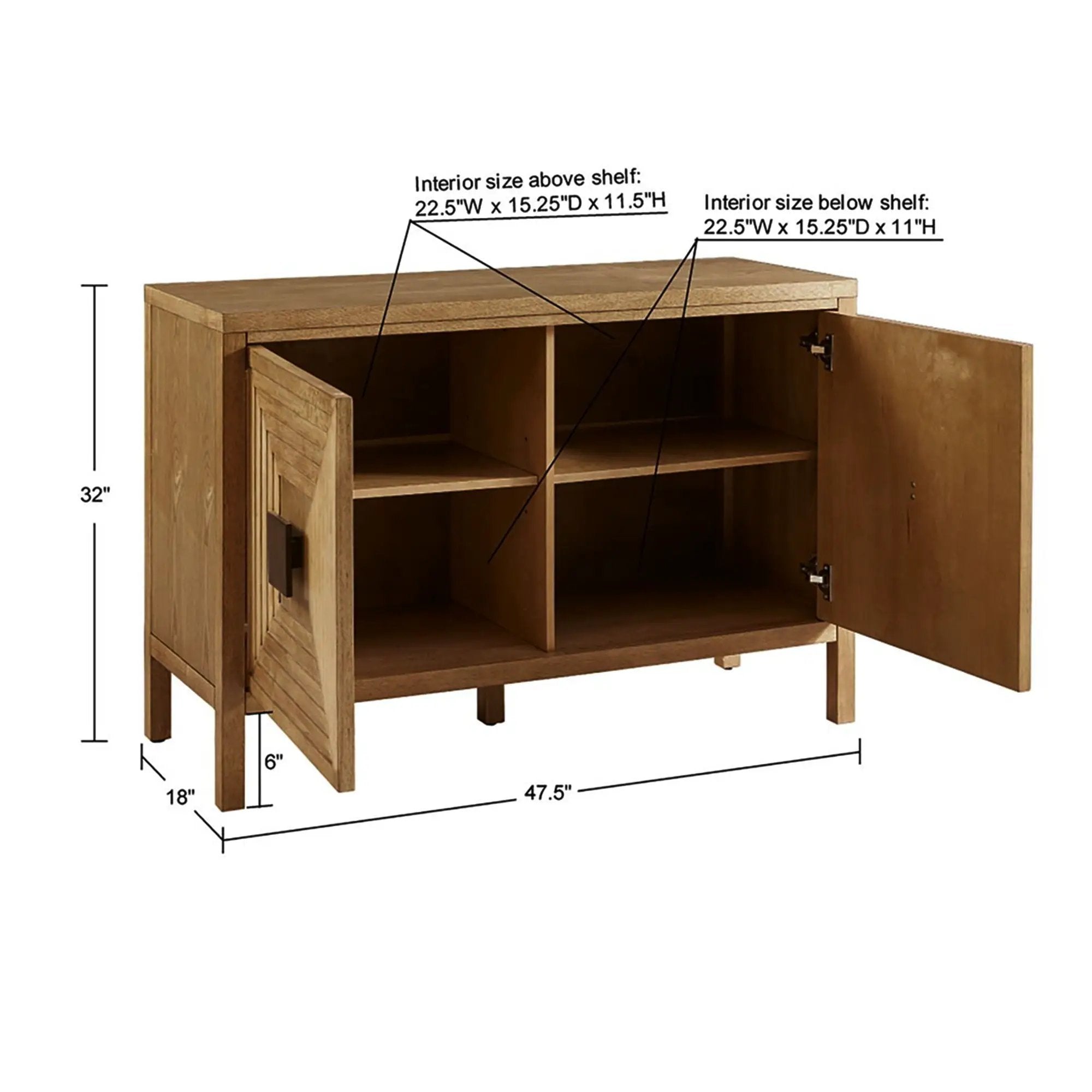 Accent Cabinet With Adjustable Shelves - Natural by HouseOfZazla
