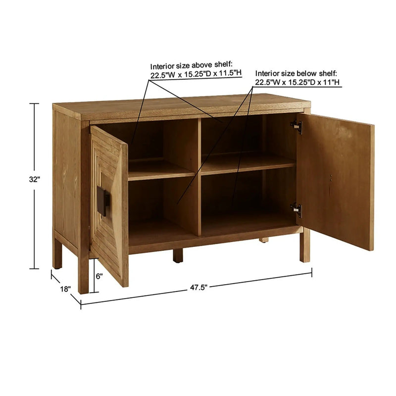 Accent Cabinet With Adjustable Shelves - Natural by HouseOfZazla