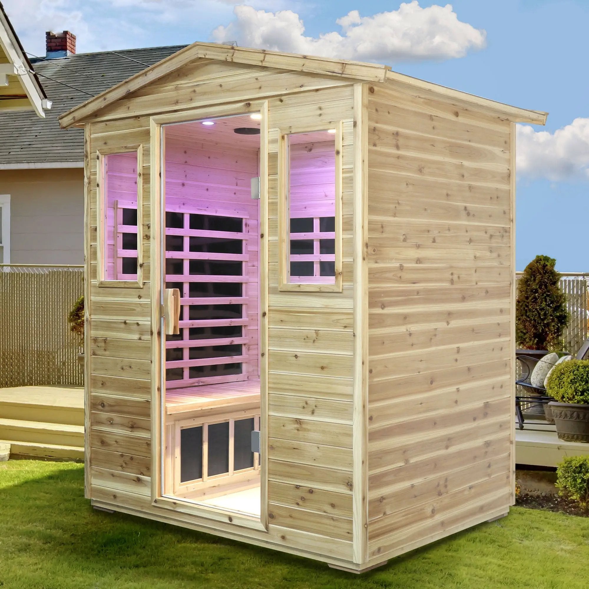 Four person Far-infrared Old fir outdoor sauna room by HouseOfZazla