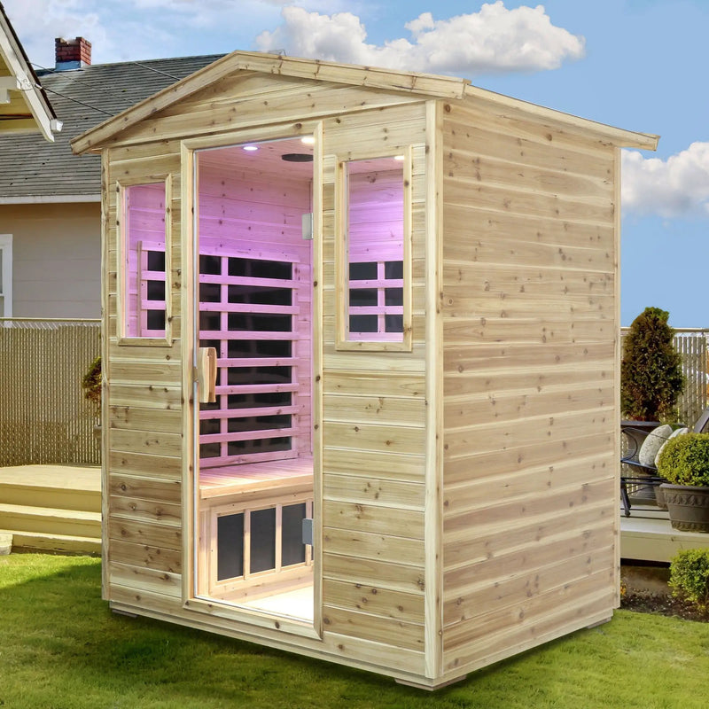 Four person Far-infrared Old fir outdoor sauna room by HouseOfZazla