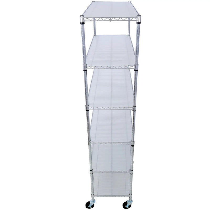 6 Tier 6000Lbs Capacity Nsf Metal Shelf Wire Shelving Unit, Heavy Duty Adjustable Storage Rack With Wheels & Shelf Liners For Commercial Grade Utility Steel Storage Rack by HouseOfZazla