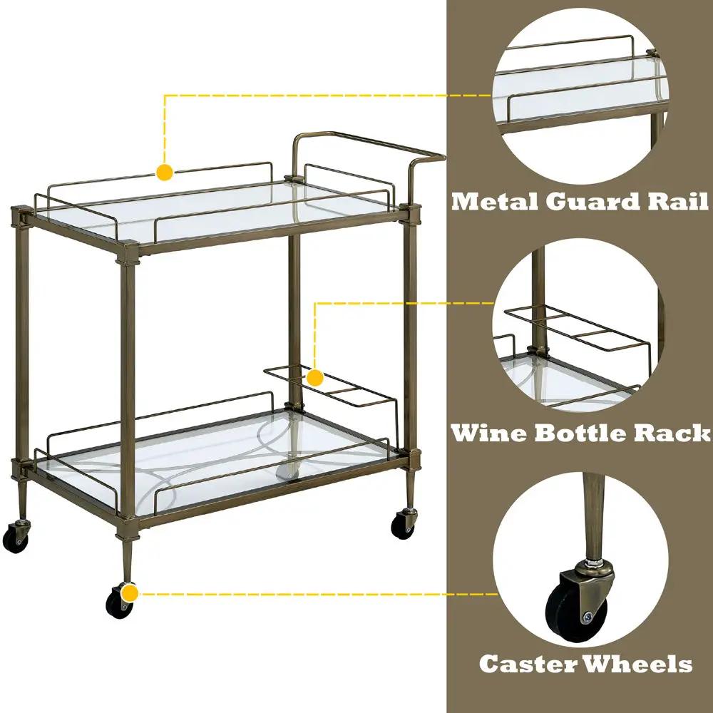 Aditya - Serving Cart - Mirrored & Antique Brass by Unique Piece Furniture