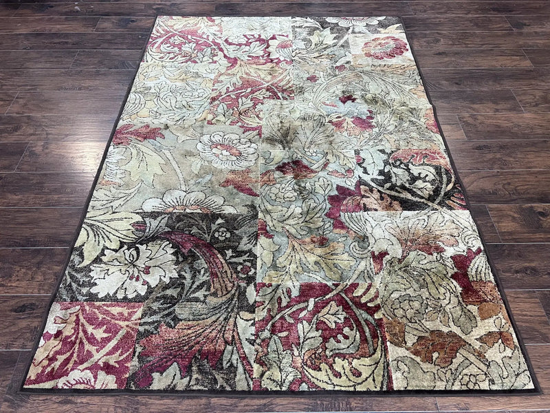Modern Abstract Area Rug 5x7, Floral Design, Contemporary Carpet 5 x 7, Multicolor by Jewel Rugs