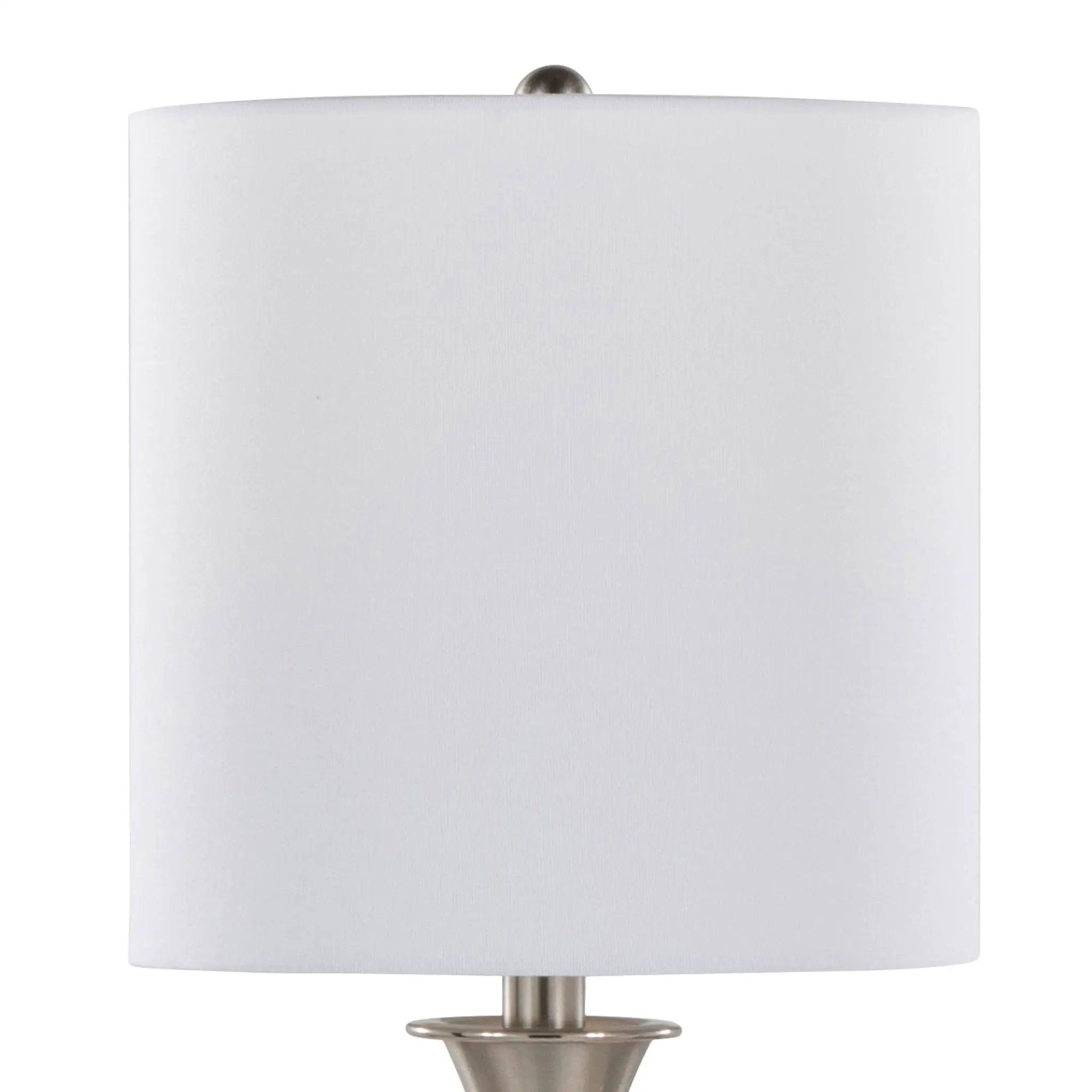 Sawyer - Contemporary Table Lamp (Set of 2) Built In USB Port - Nickel / White by HouseOfZazla